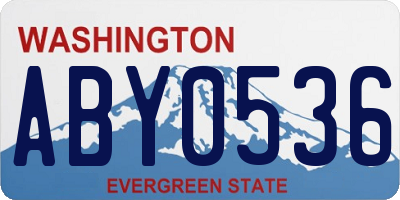 WA license plate ABY0536