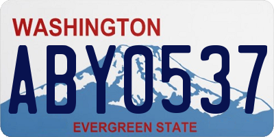 WA license plate ABY0537
