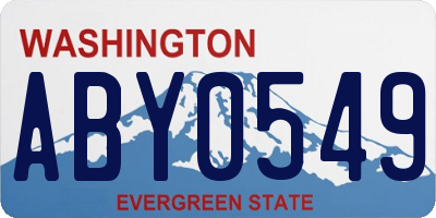 WA license plate ABY0549