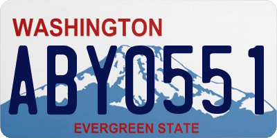 WA license plate ABY0551