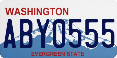 WA license plate ABY0555