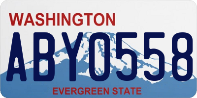 WA license plate ABY0558