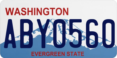 WA license plate ABY0560