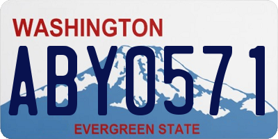 WA license plate ABY0571