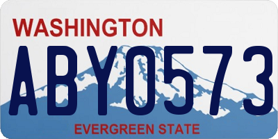 WA license plate ABY0573