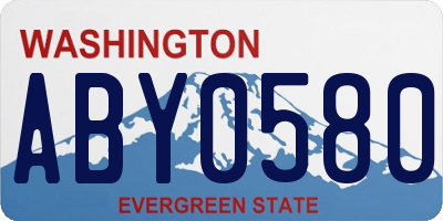 WA license plate ABY0580