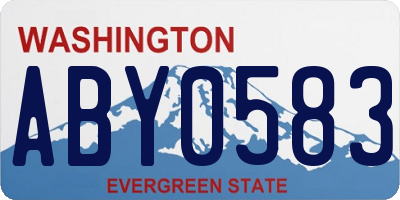 WA license plate ABY0583