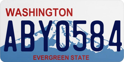 WA license plate ABY0584