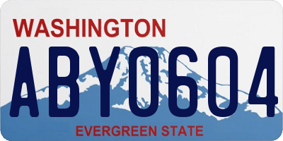 WA license plate ABY0604