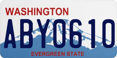 WA license plate ABY0610