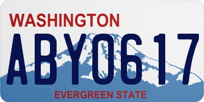 WA license plate ABY0617