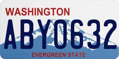 WA license plate ABY0632