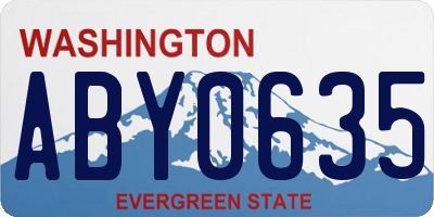 WA license plate ABY0635