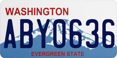 WA license plate ABY0636