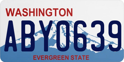 WA license plate ABY0639