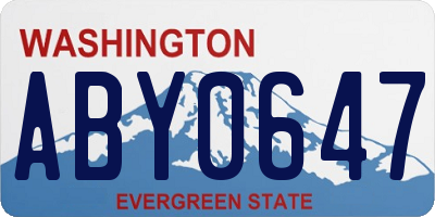 WA license plate ABY0647