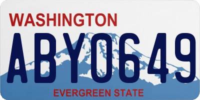 WA license plate ABY0649