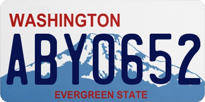 WA license plate ABY0652