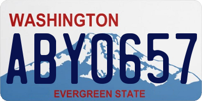 WA license plate ABY0657