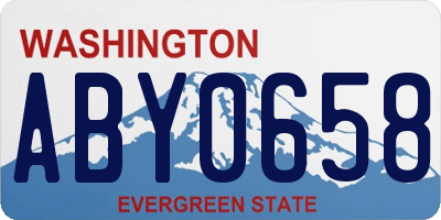 WA license plate ABY0658