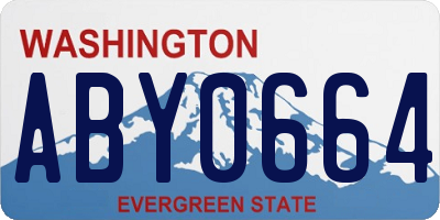 WA license plate ABY0664