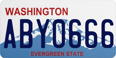 WA license plate ABY0666