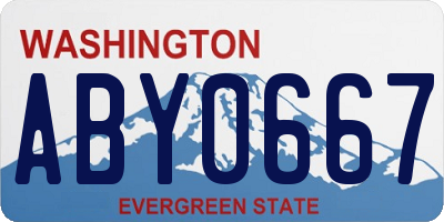 WA license plate ABY0667