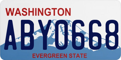 WA license plate ABY0668