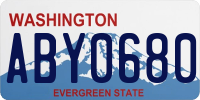 WA license plate ABY0680