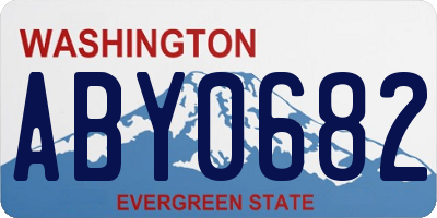 WA license plate ABY0682
