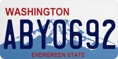 WA license plate ABY0692