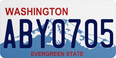 WA license plate ABY0705