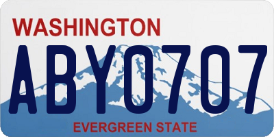 WA license plate ABY0707