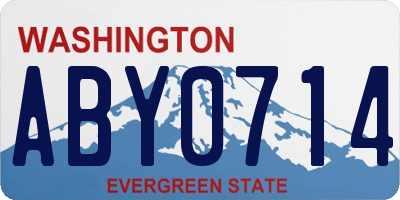 WA license plate ABY0714