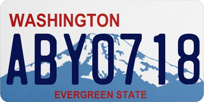 WA license plate ABY0718