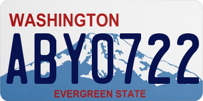 WA license plate ABY0722