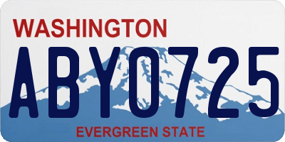 WA license plate ABY0725