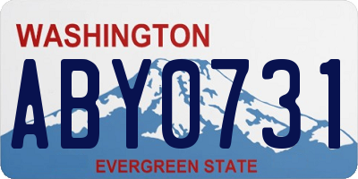 WA license plate ABY0731