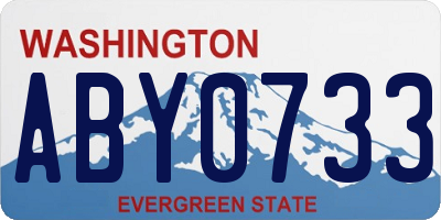 WA license plate ABY0733