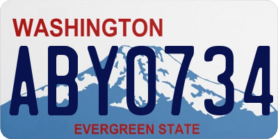 WA license plate ABY0734