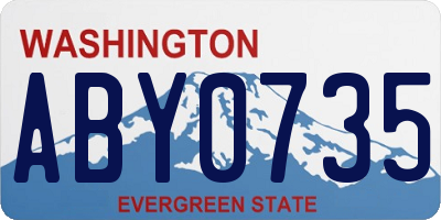 WA license plate ABY0735