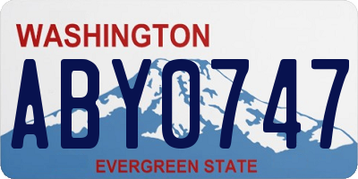 WA license plate ABY0747