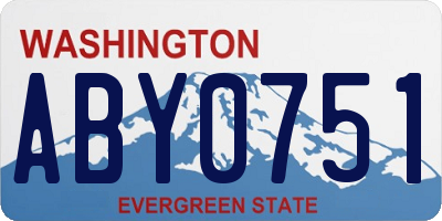 WA license plate ABY0751