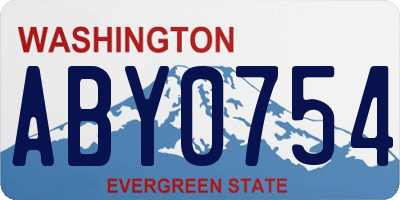 WA license plate ABY0754
