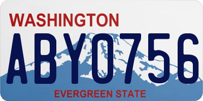 WA license plate ABY0756