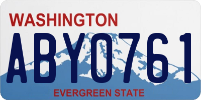 WA license plate ABY0761