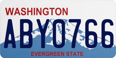 WA license plate ABY0766