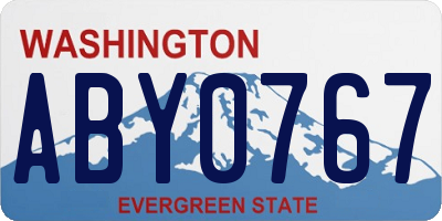 WA license plate ABY0767