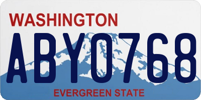 WA license plate ABY0768