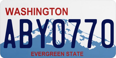 WA license plate ABY0770